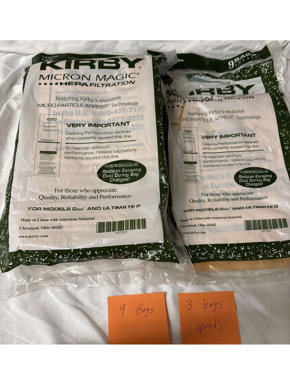12 Genuine Kirby HEPA Vacuum Bags Micron Magic G197301, Models Gsix & Ultimate G